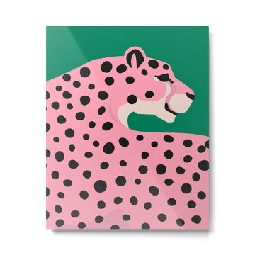 The Stare 3: Pink Cheetah Edition Metal Print | TeksDecor