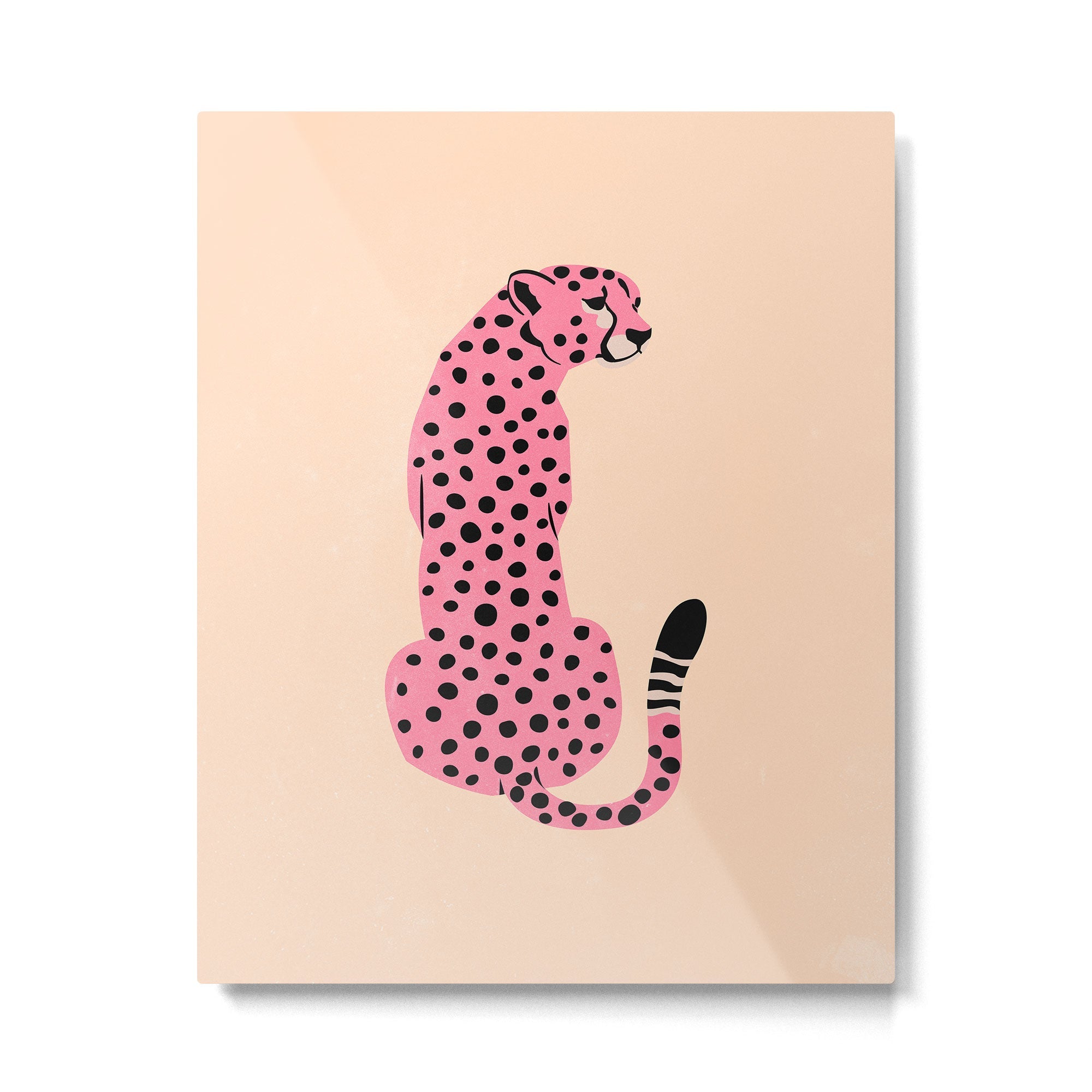The Stare: Peach Cheetah Edition Metal Print | TeksDecor
