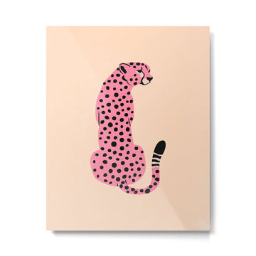The Stare: Peach Cheetah Edition Metal Print | TeksDecor