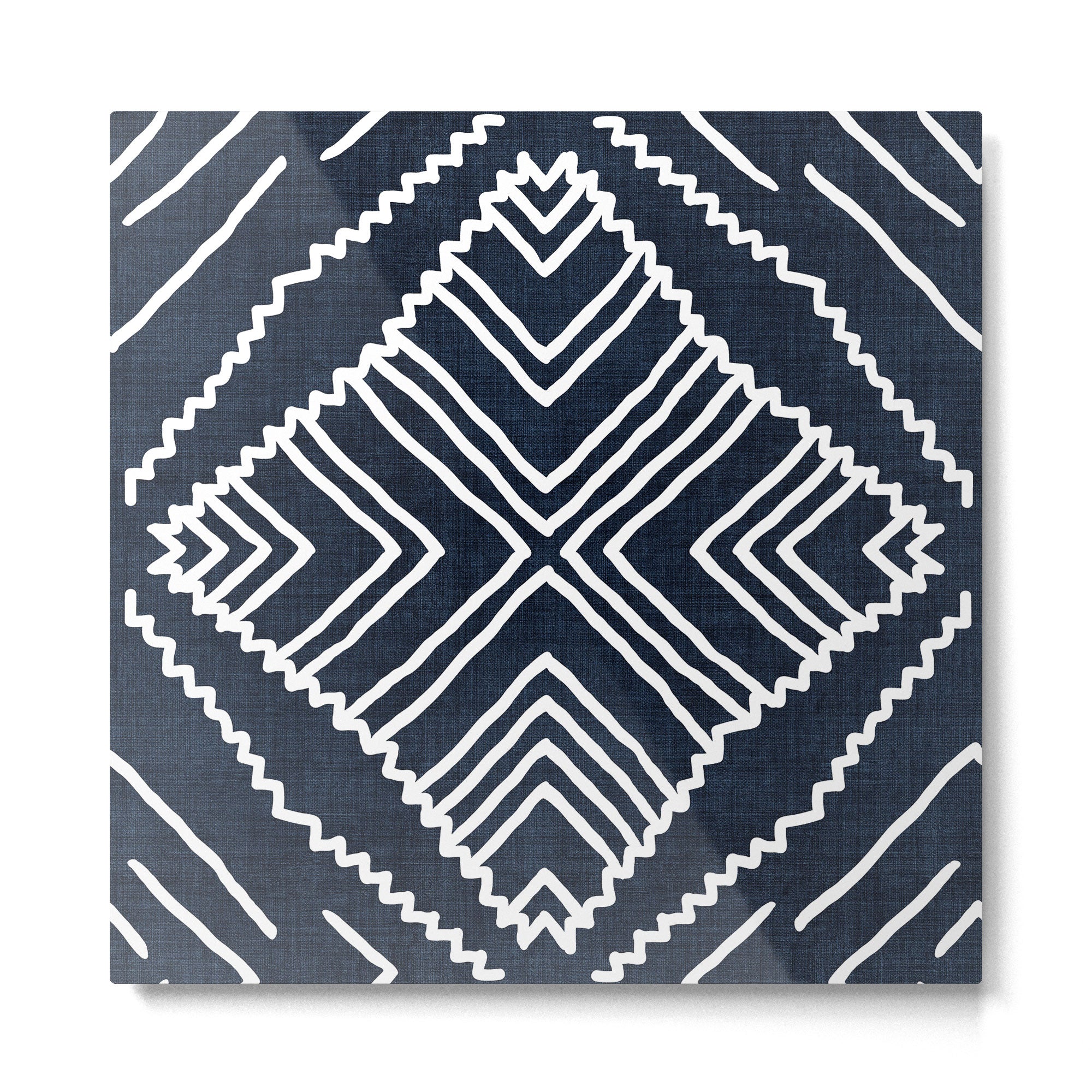 Beni in Navy Metal Print | TeksDecor