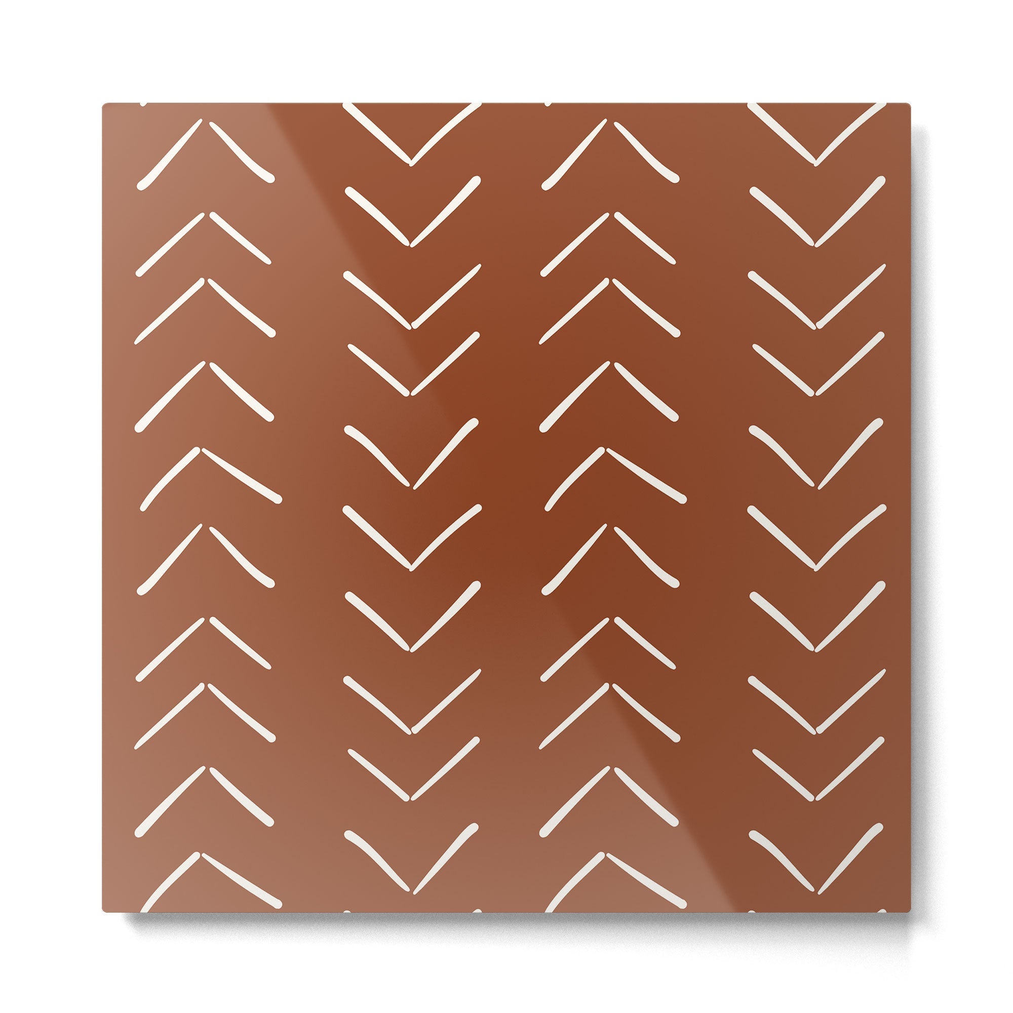 Boho Big Arrows in Rust Metal Print | TeksDecor