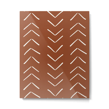 Boho Big Arrows in Rust Metal Print | TeksDecor