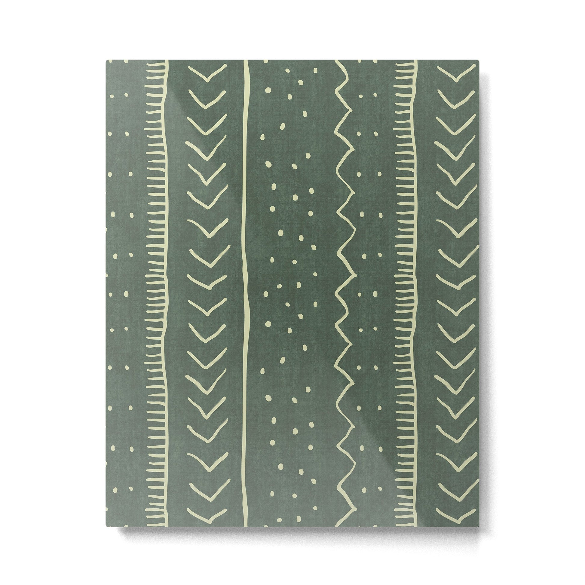 Moroccan Stripe in Leaf Green Metal Print | TeksDecor