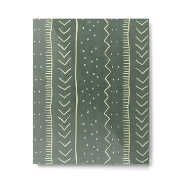 Moroccan Stripe in Leaf Green Metal Print | TeksDecor