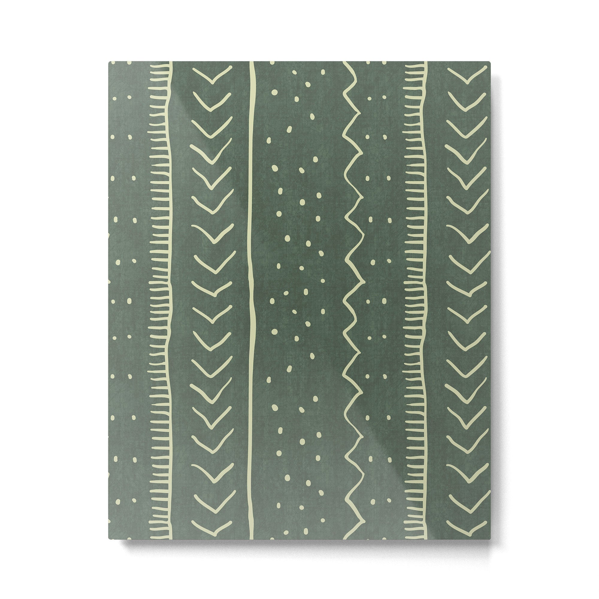 Moroccan Stripe in Leaf Green Metal Print | TeksDecor