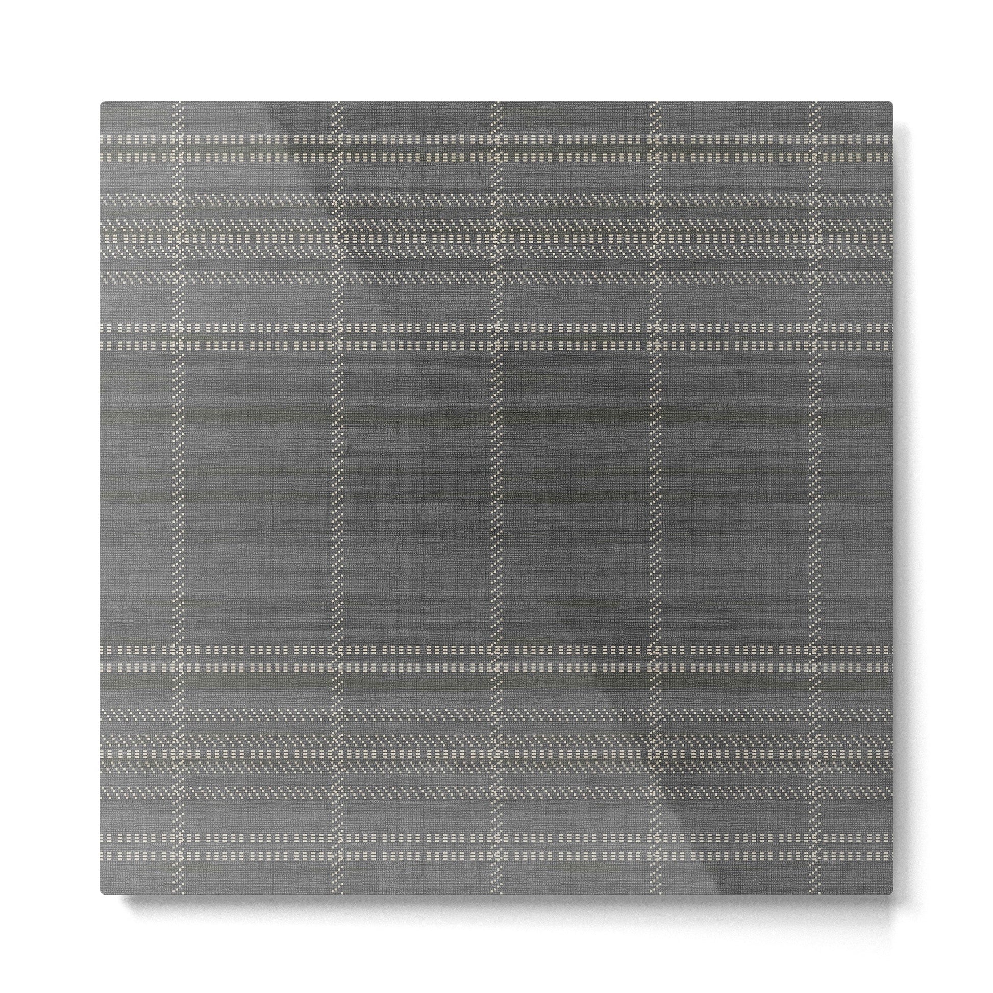 Woven Stripe in Charcoal Metal Print | TeksDecor