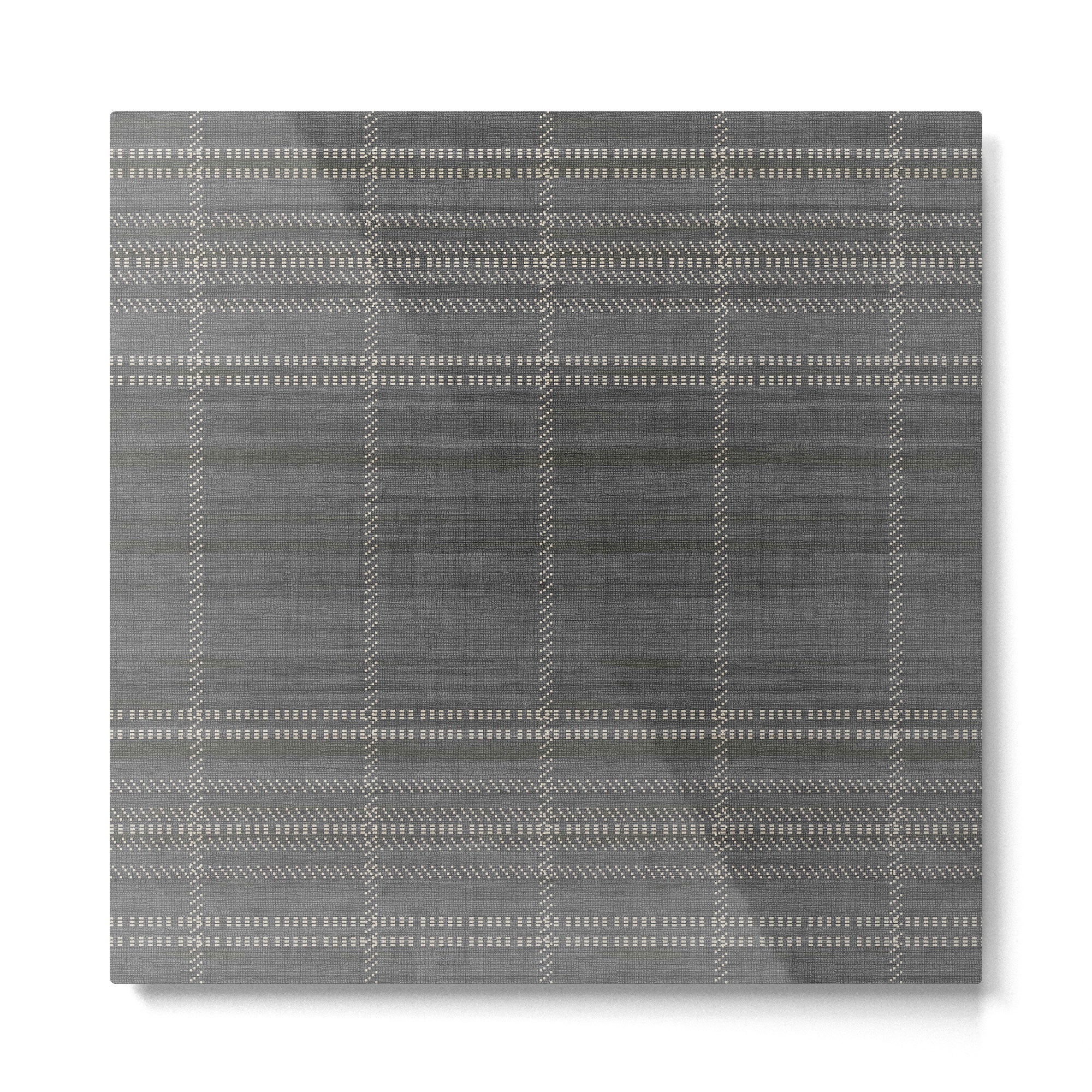 Woven Stripe in Charcoal Metal Print | TeksDecor