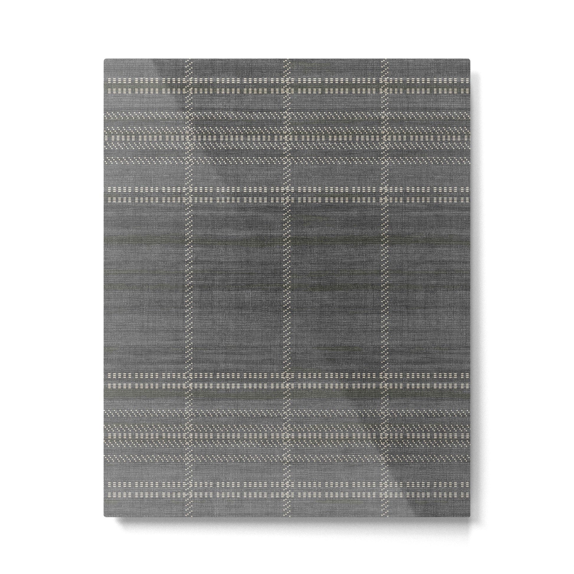 Woven Stripe in Charcoal Metal Print | TeksDecor