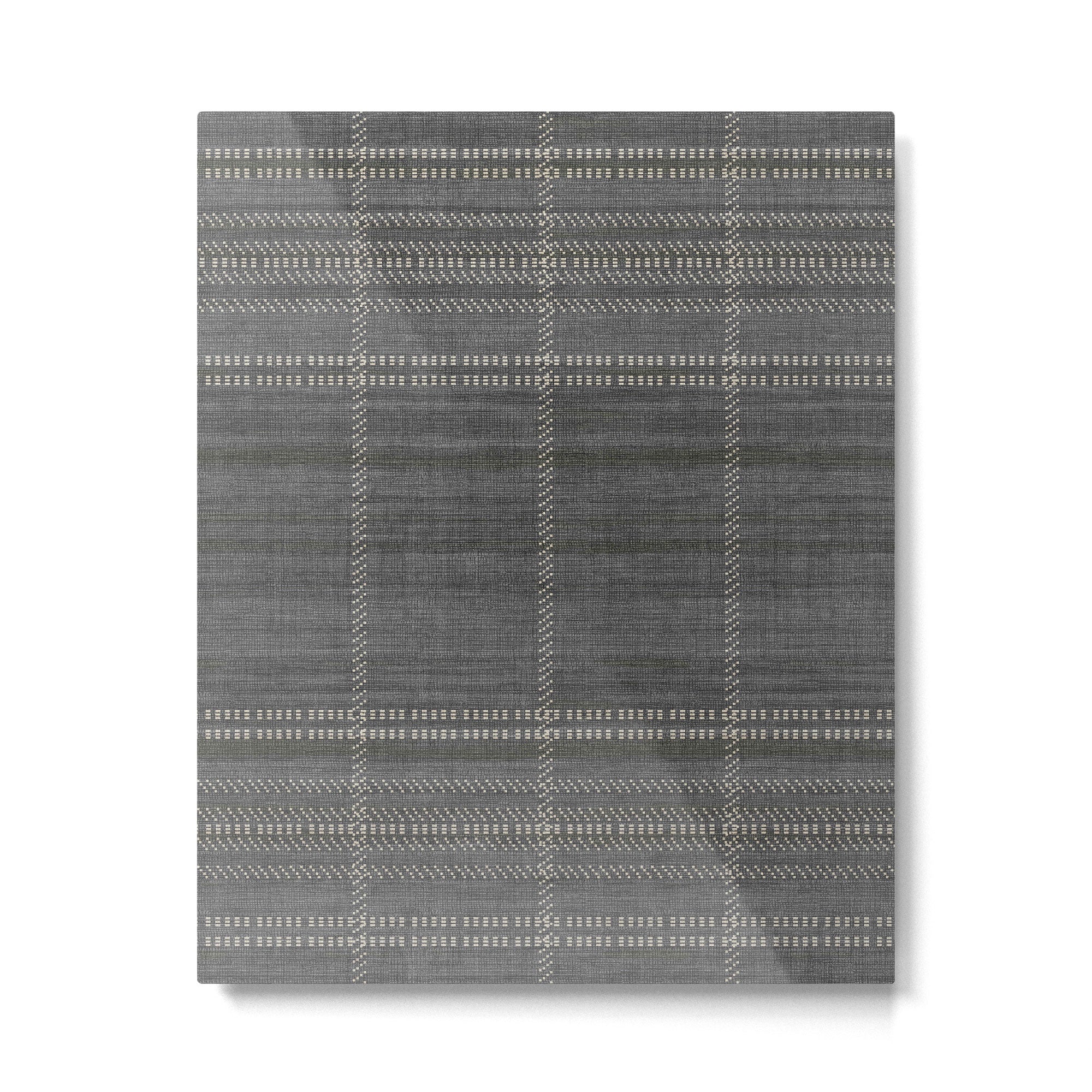 Woven Stripe in Charcoal Metal Print | TeksDecor