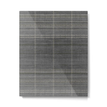 Woven Stripe in Charcoal Metal Print | TeksDecor