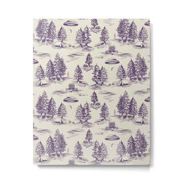 Purple Alien Abduction Toile De Jouy Pattern Metal Print | TeksDecor
