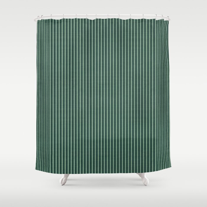 Pinstripe in Green Shower Curtain