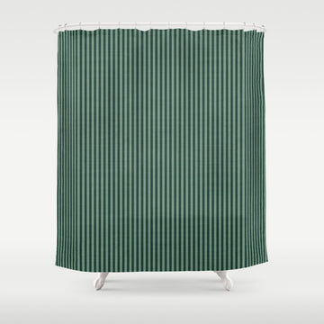Pinstripe in Green Shower Curtain