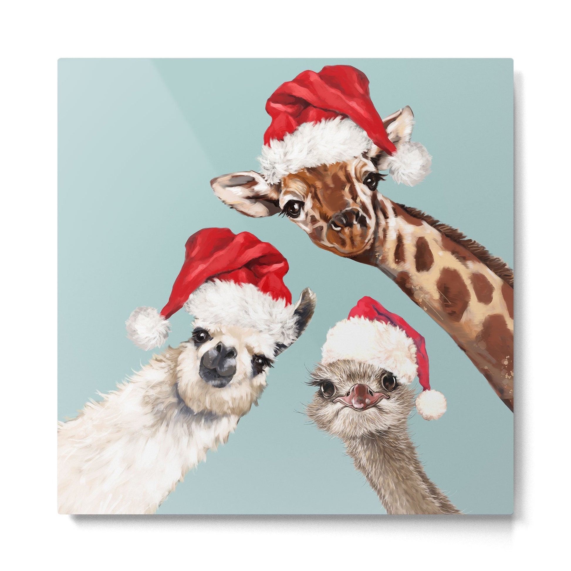 Christmas Animals Gang Metal Print | TeksDecor
