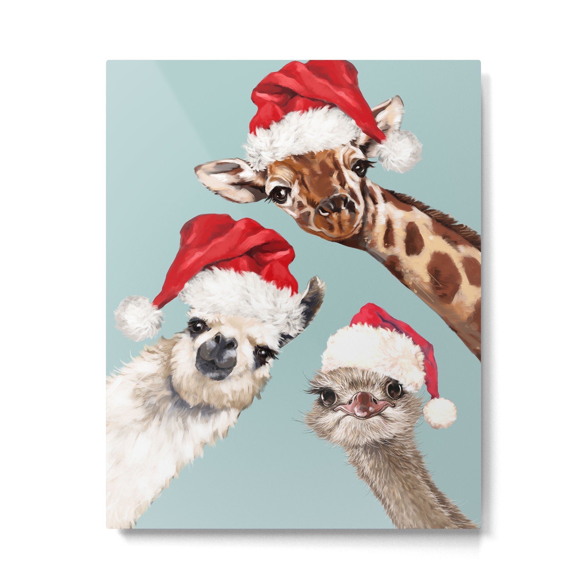 Christmas Animals Gang Metal Print | TeksDecor