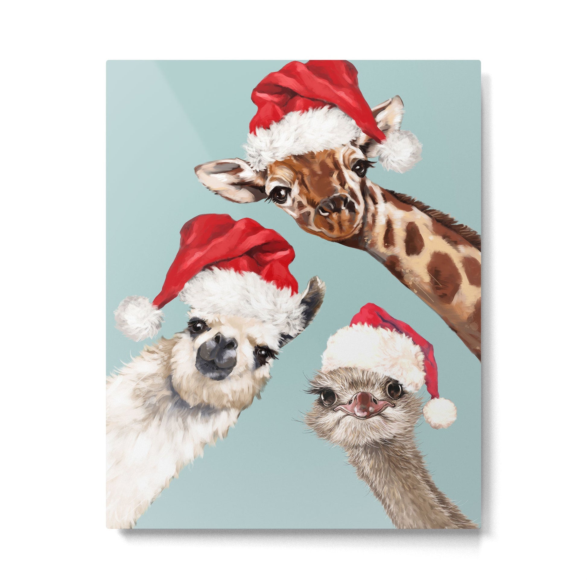 Christmas Animals Gang Metal Print | TeksDecor
