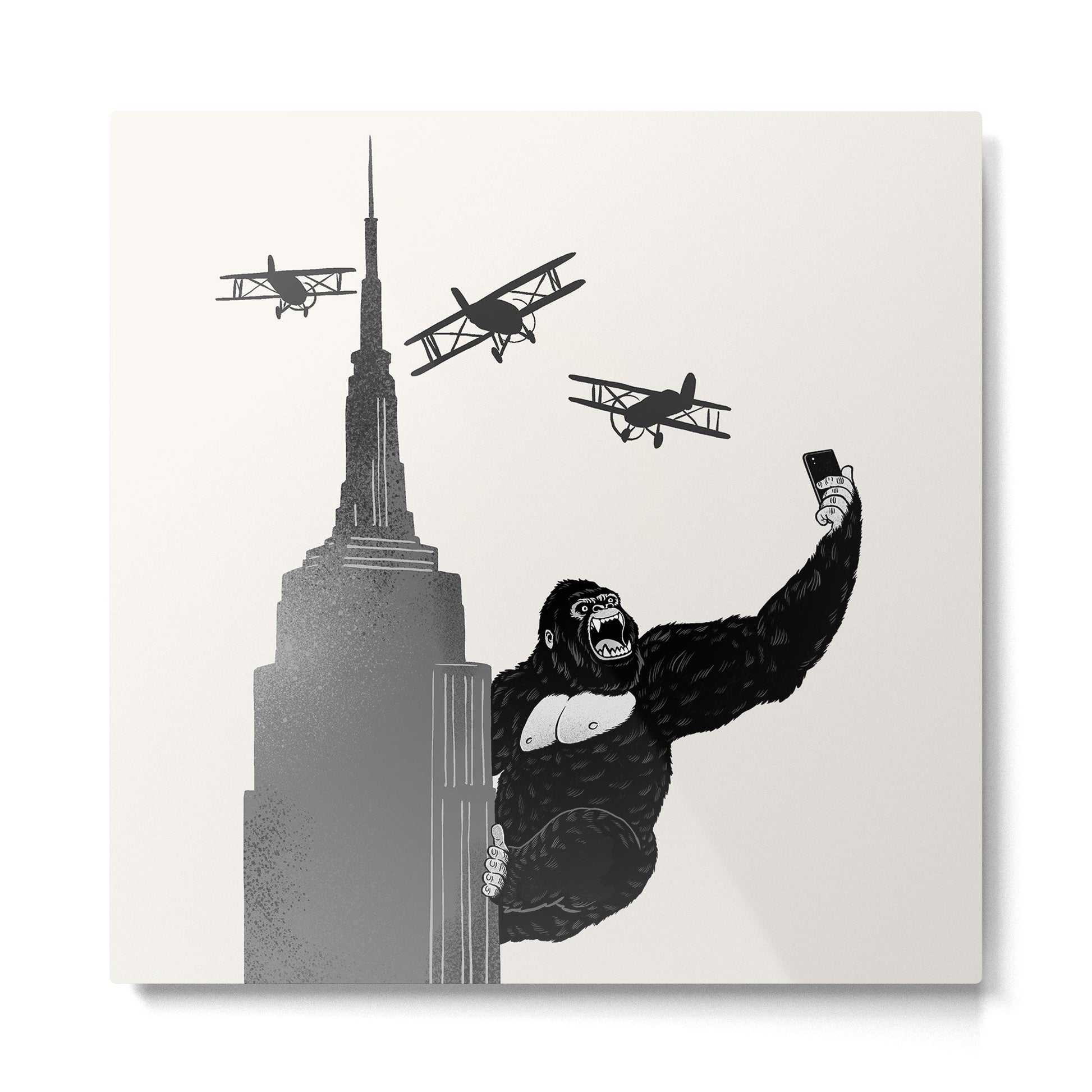 Selfie King Kong Metal Print | TeksDecor