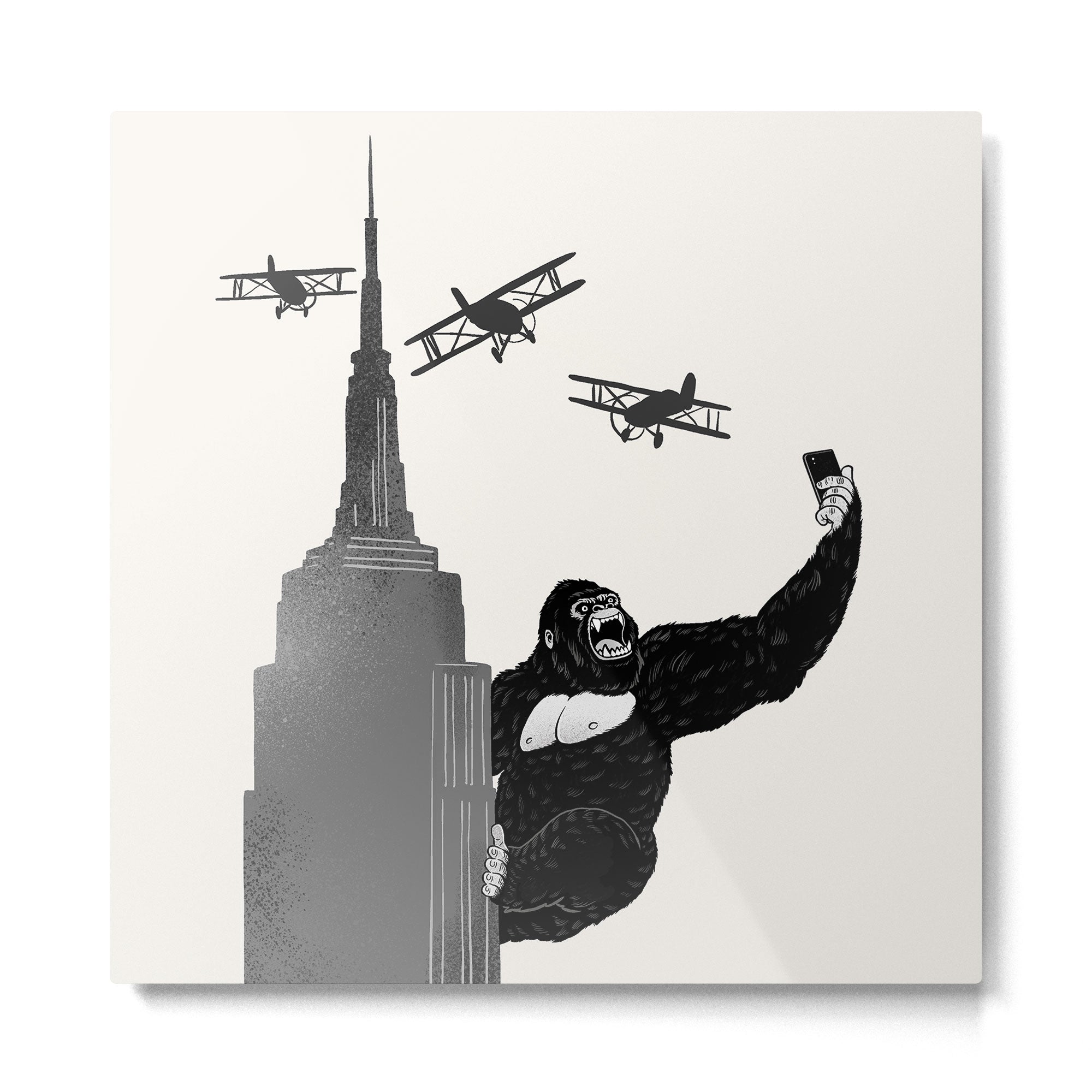 Selfie King Kong Metal Print | TeksDecor