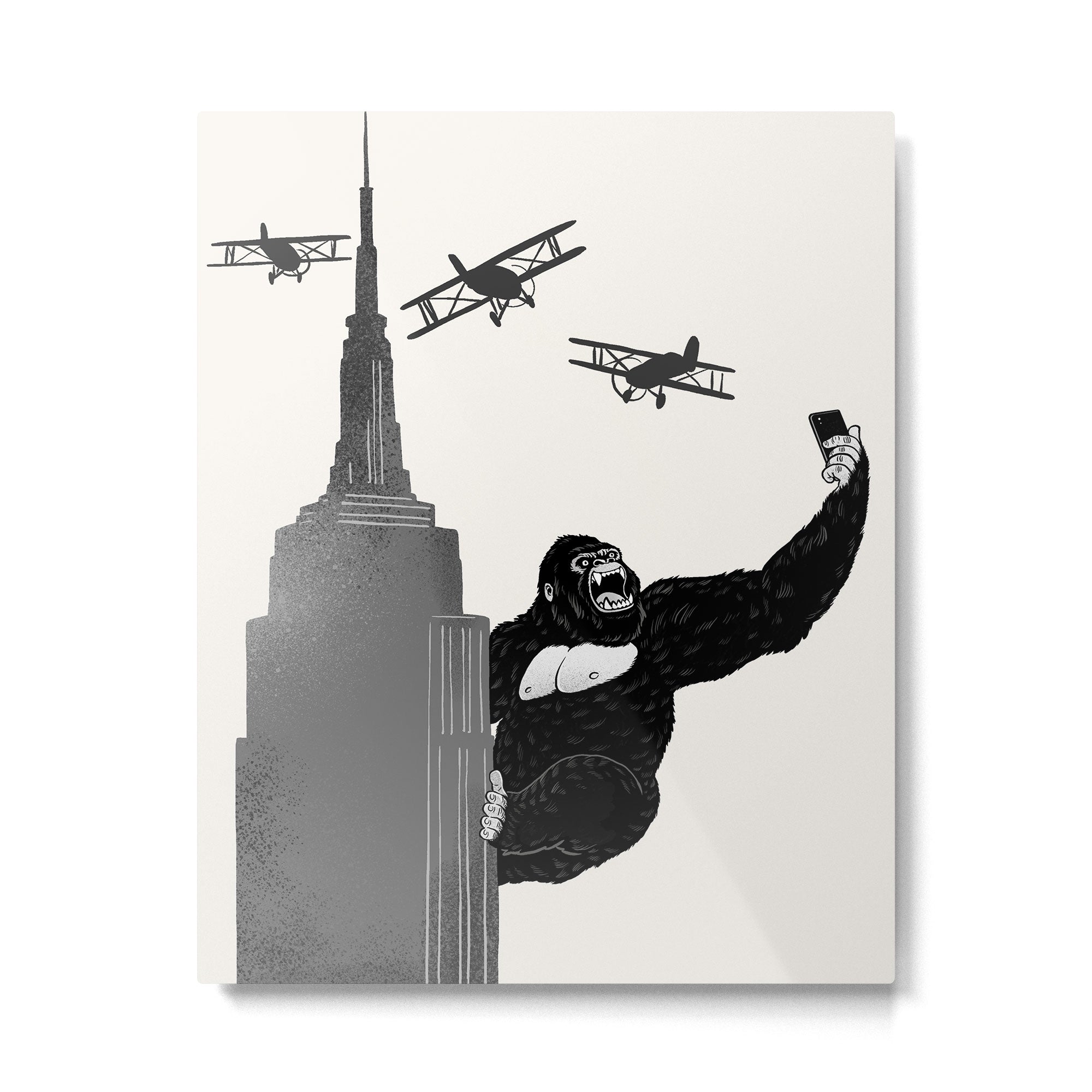 Selfie King Kong Metal Print | TeksDecor