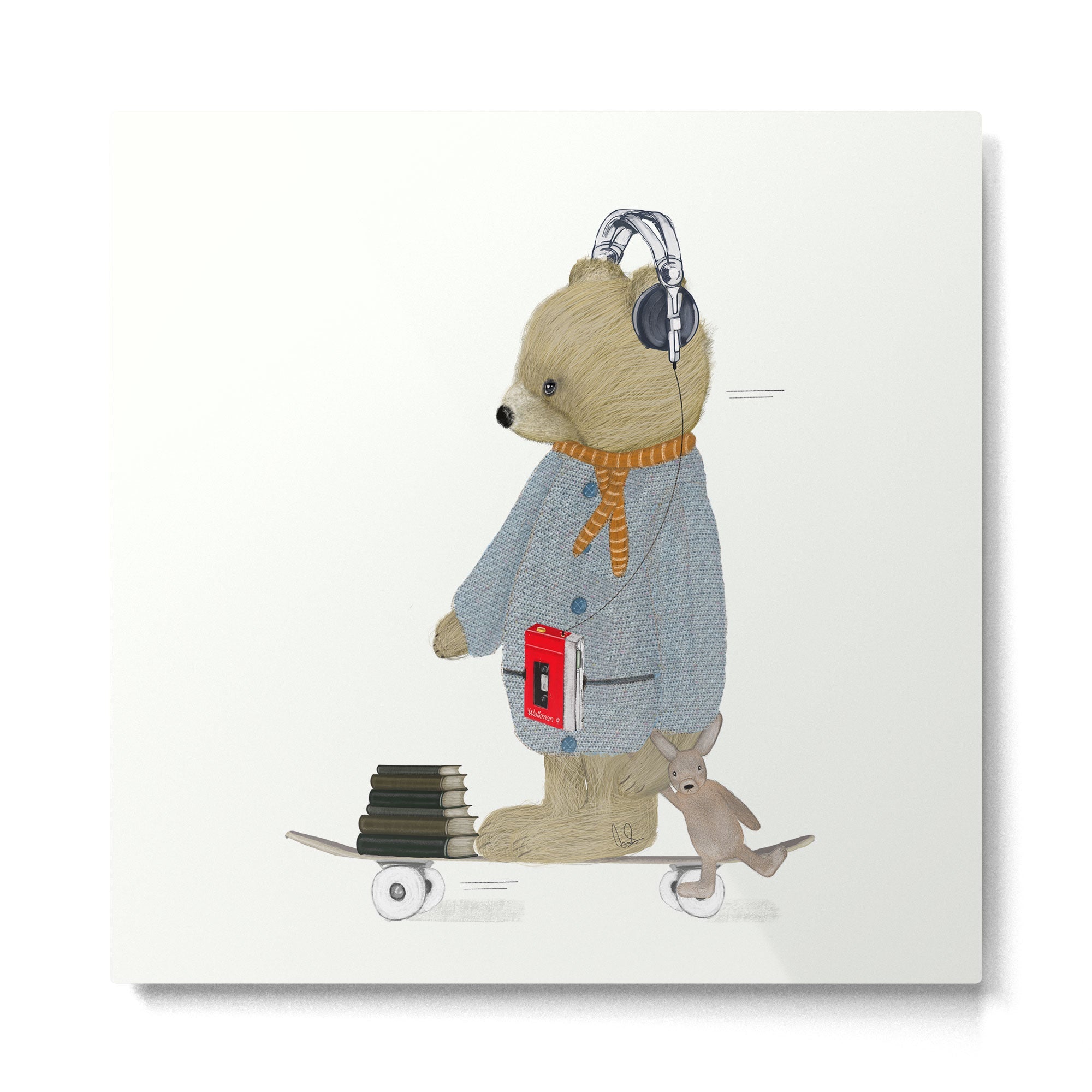 skate bear Metal Print | TeksDecor