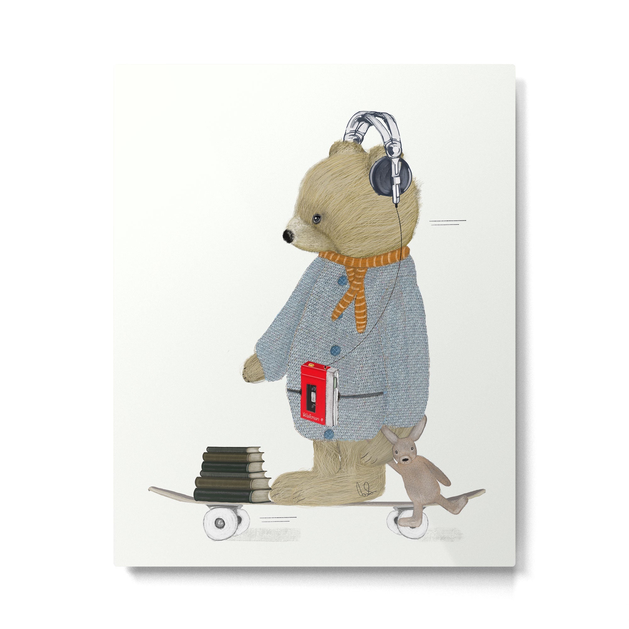 skate bear Metal Print | TeksDecor