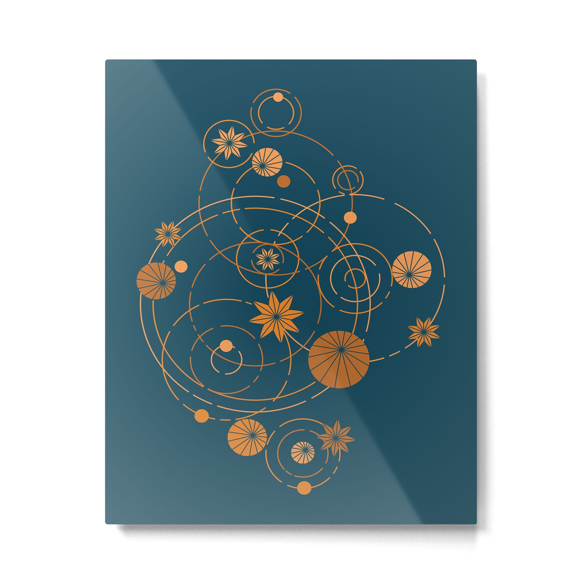 Lotus pool geometry Metal Print | TeksDecor