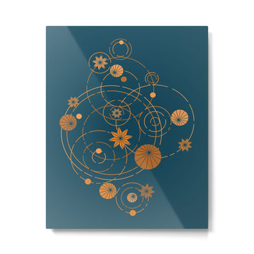 Lotus pool geometry Metal Print | TeksDecor