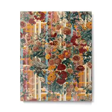 Floral and Tartan Pattern Metal Print | TeksDecor