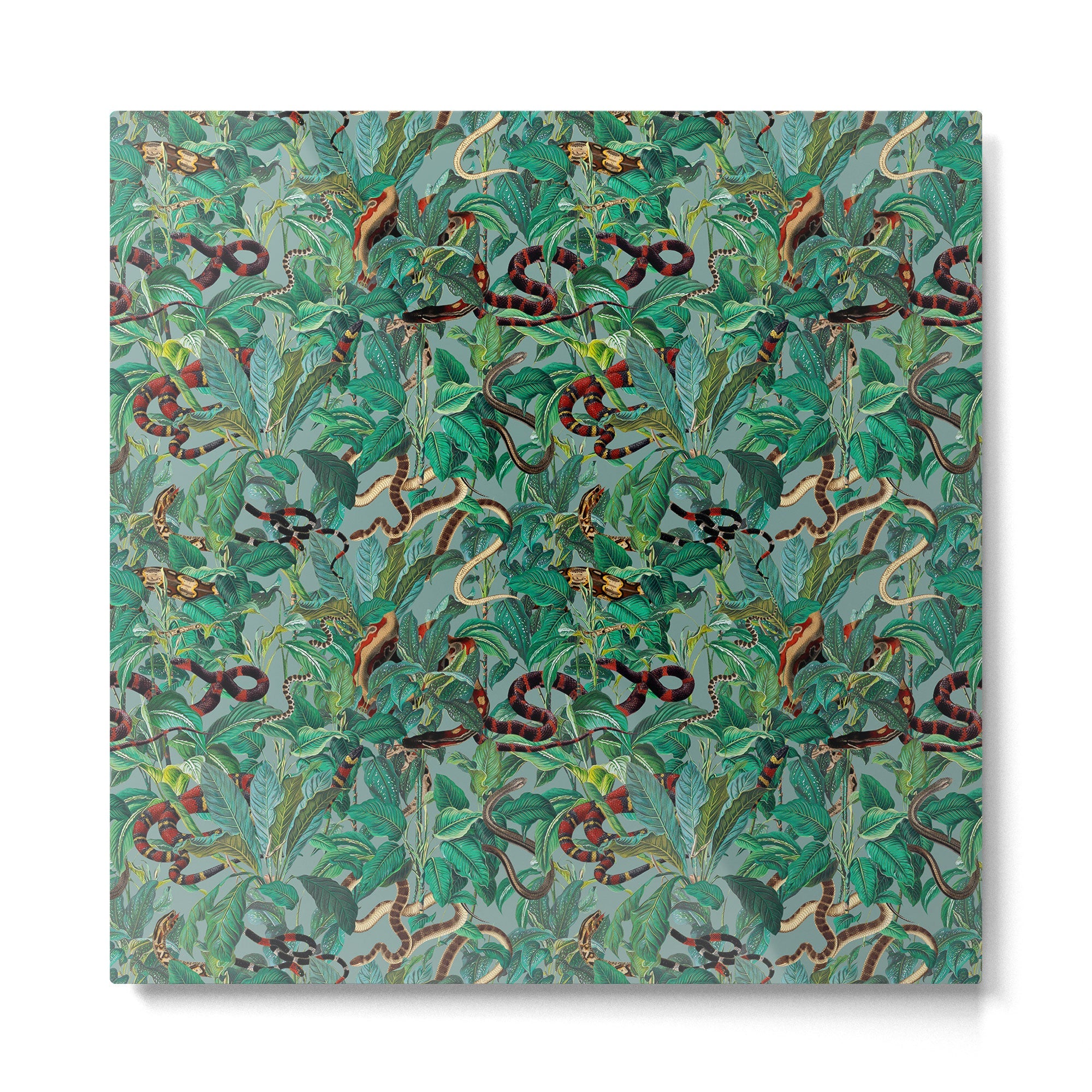 Leaf and Snake pattern Metal Print | TeksDecor