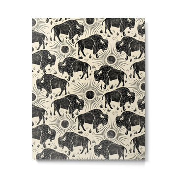 Bison - black and cream Metal Print | TeksDecor