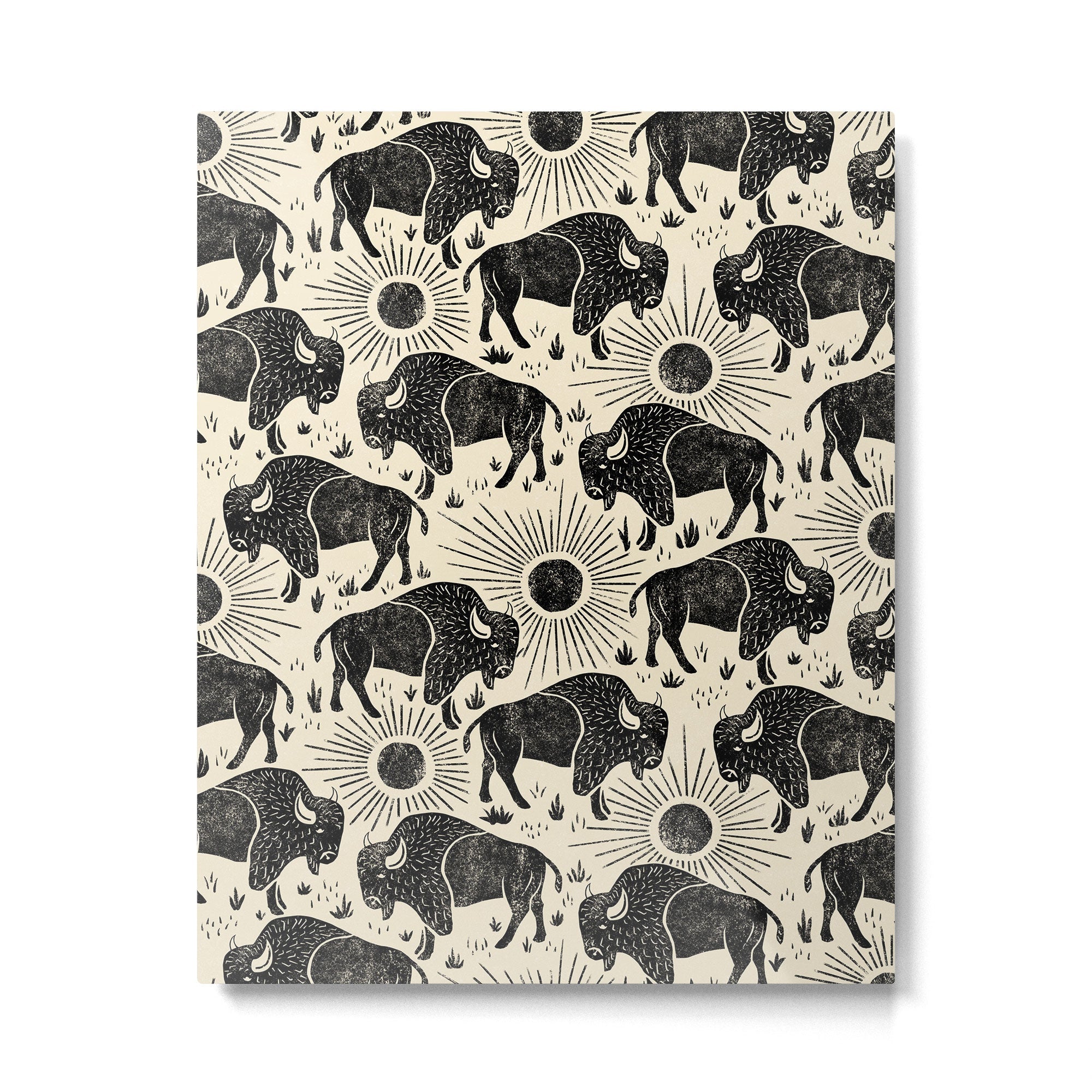Bison - black and cream Metal Print | TeksDecor