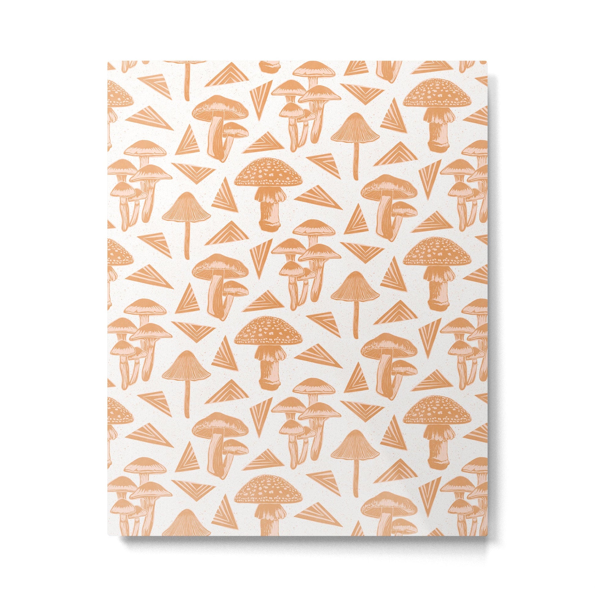 Block-print Mushrooms - ochre and blush pink Metal Print | TeksDecor