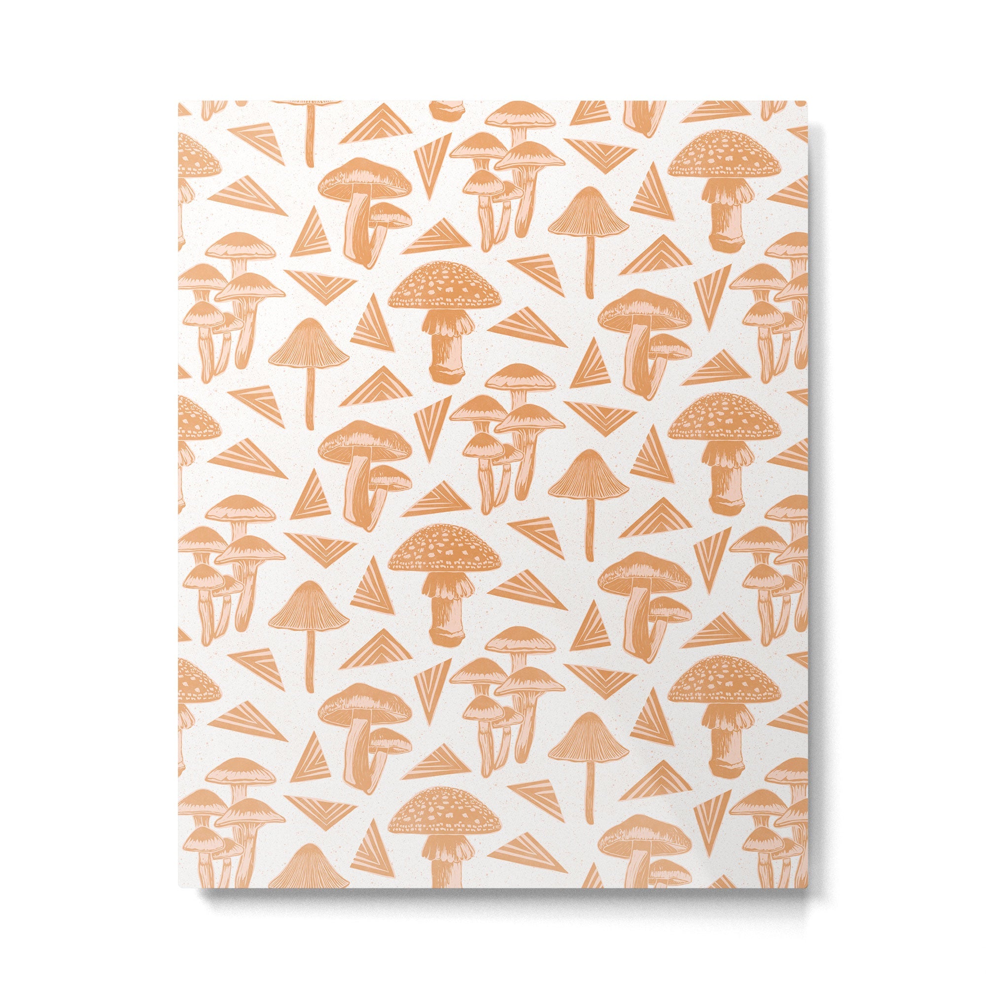 Block-print Mushrooms - ochre and blush pink Metal Print | TeksDecor