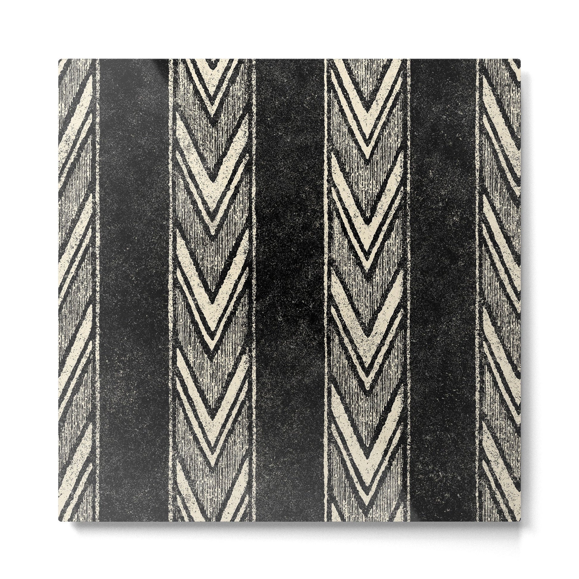 Canyon Stripe - black and cream Metal Print | TeksDecor