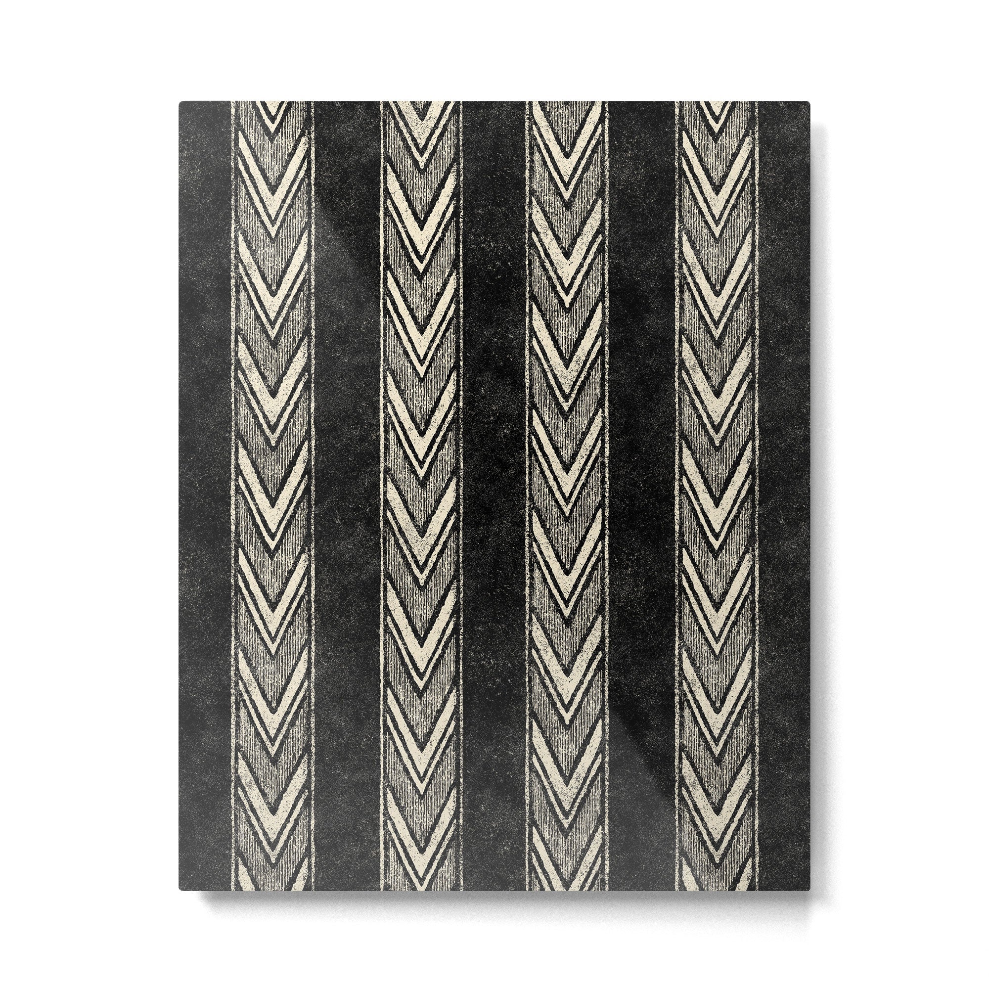 Canyon Stripe - black and cream Metal Print | TeksDecor