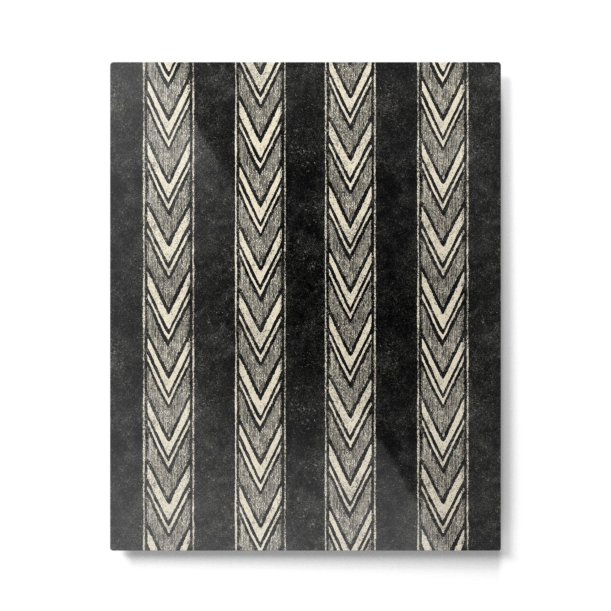 Canyon Stripe - black and cream Metal Print | TeksDecor