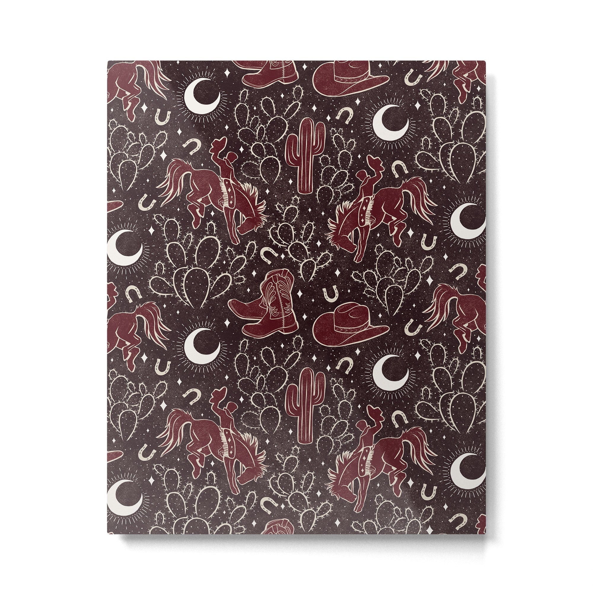Cowboys and Cacti - manzanita brown Metal Print | TeksDecor