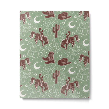 Cowboys and Cacti - sage Metal Print | TeksDecor