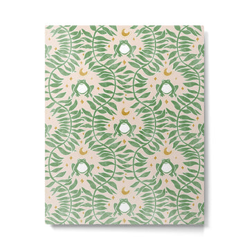 Froggie Ogee - green and blush Metal Print | TeksDecor