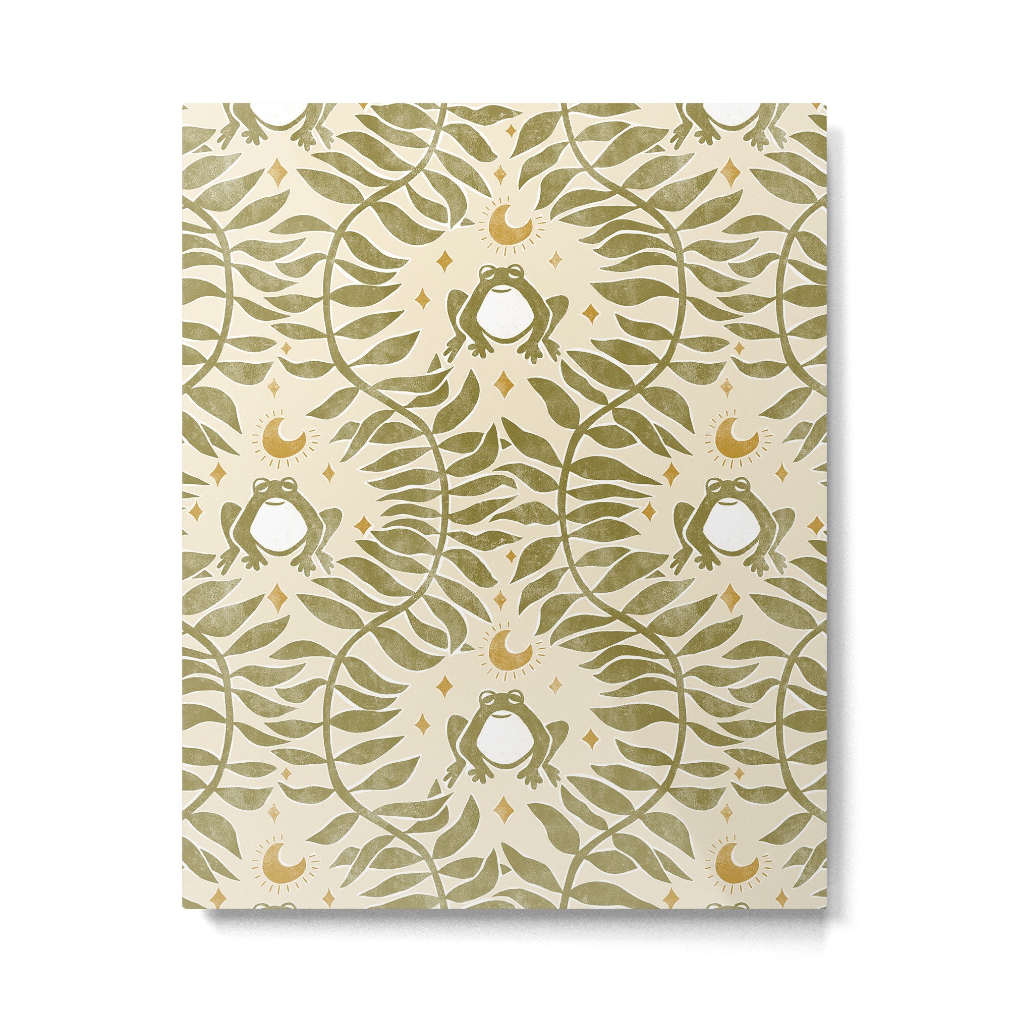 Froggie  Ogee - moss green and cream Metal Print | TeksDecor
