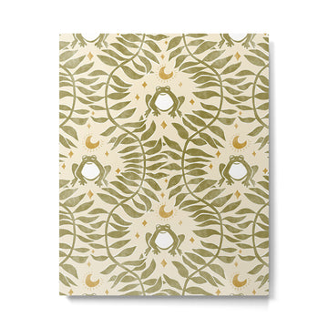 Froggie  Ogee - moss green and cream Metal Print | TeksDecor