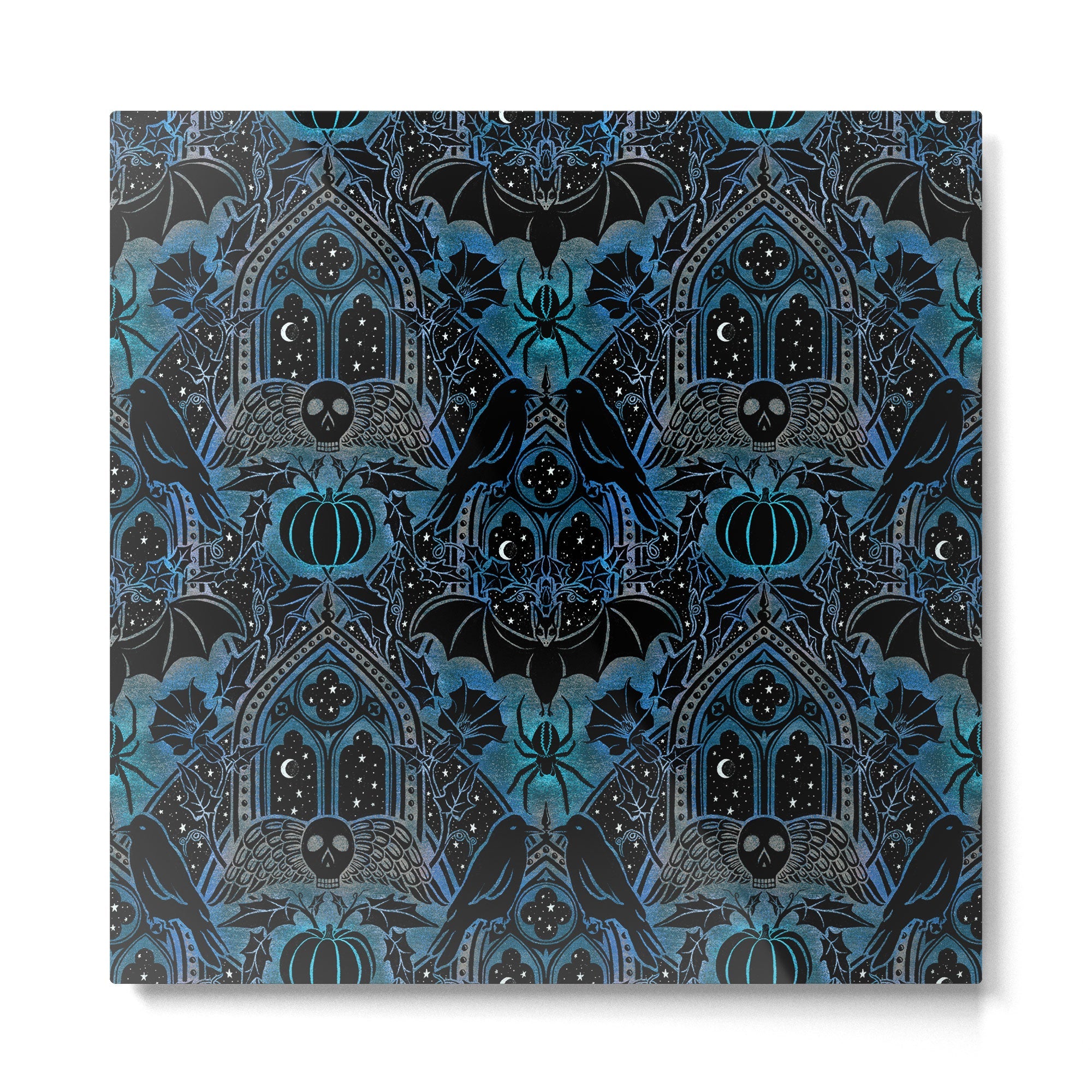 Gothic Halloween - Eerie Blue Metal Print | TeksDecor
