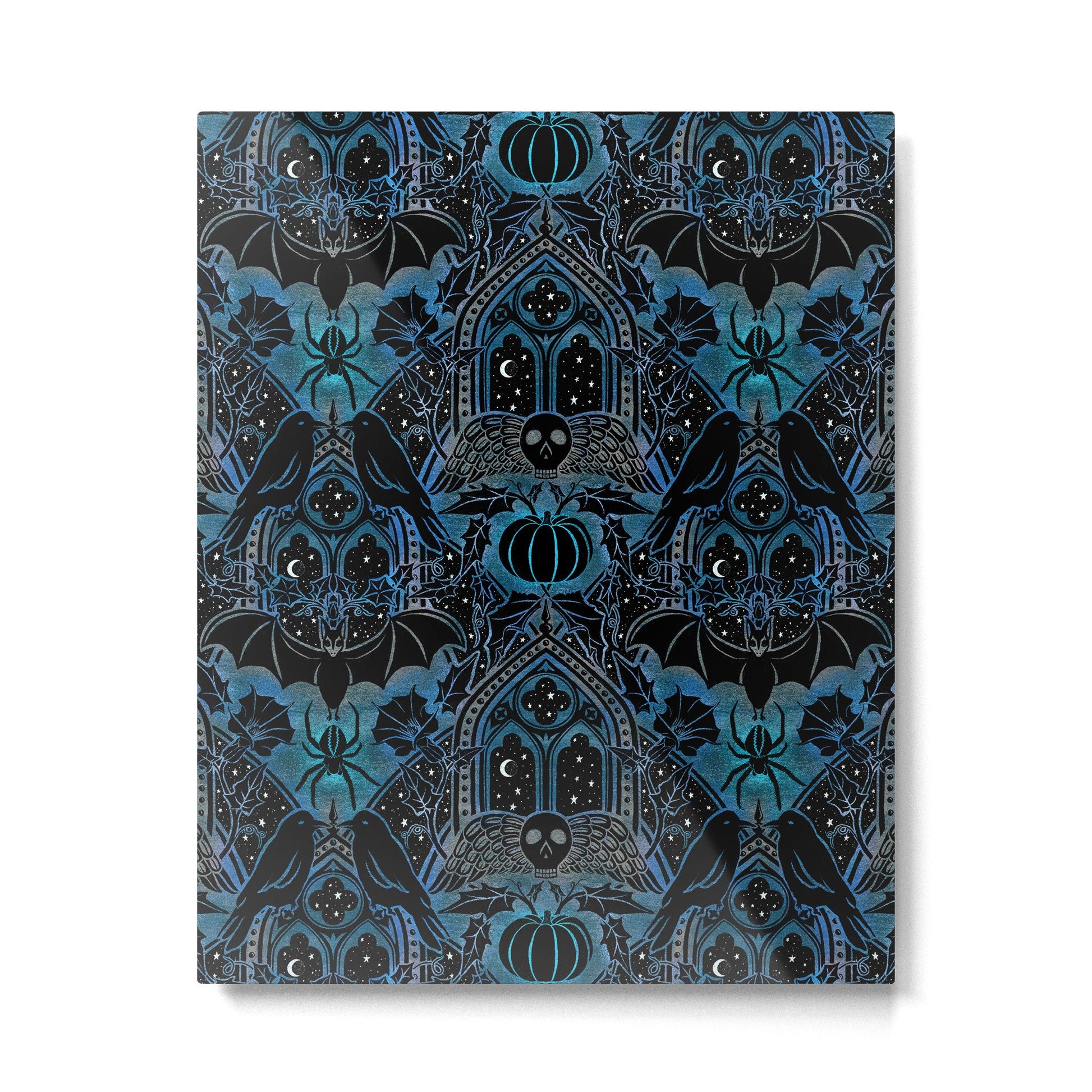 Gothic Halloween - Eerie Blue Metal Print | TeksDecor