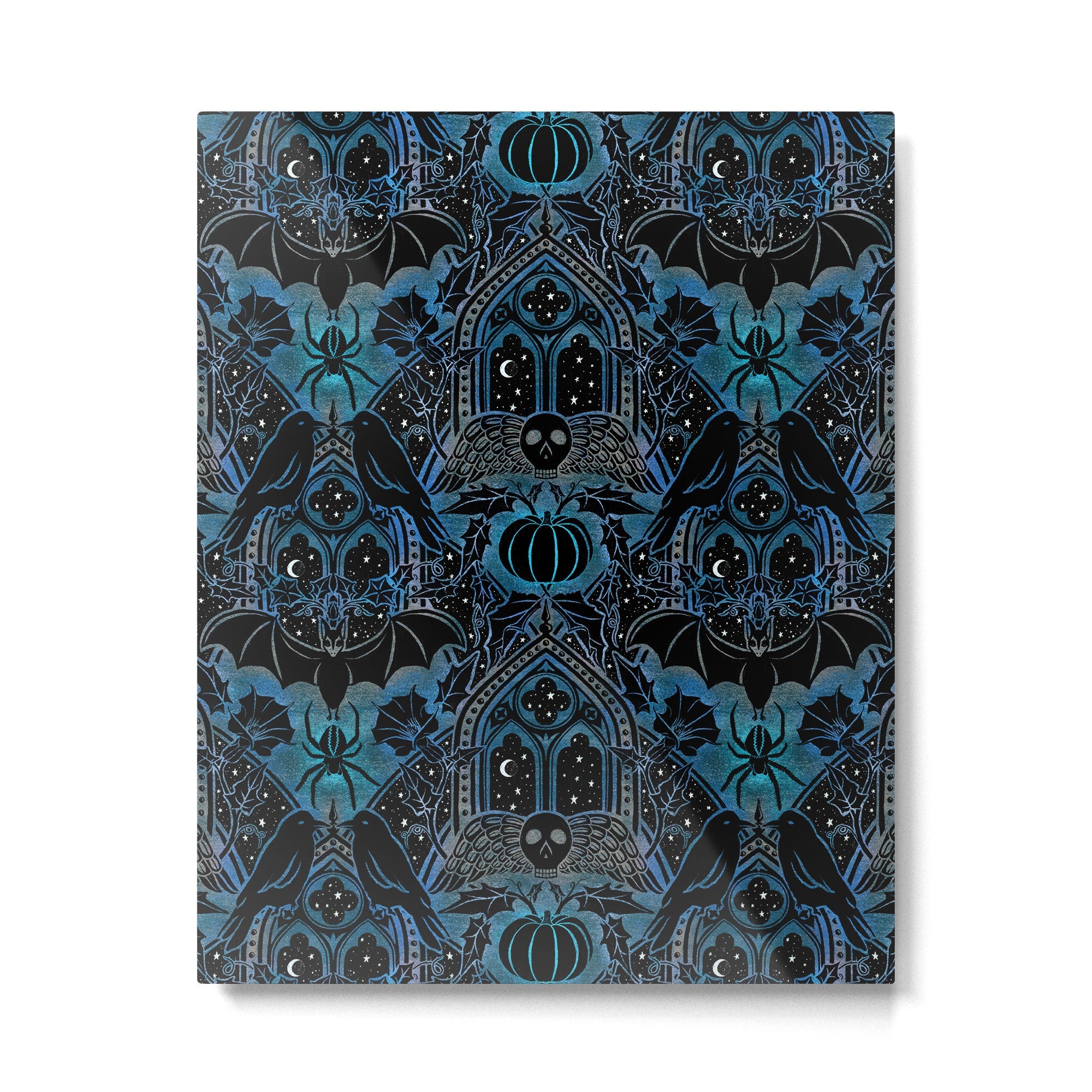 Gothic Halloween - Eerie Blue Metal Print | TeksDecor