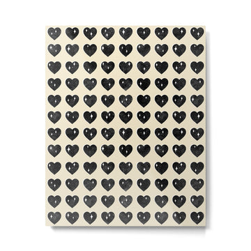 Love Hearts - black and cream Metal Print | TeksDecor