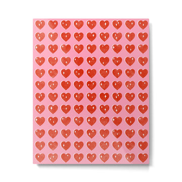 Love Hearts - red on pink Metal Print | TeksDecor
