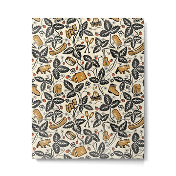 Summer Camping - Black, cream, and gold Metal Print | TeksDecor