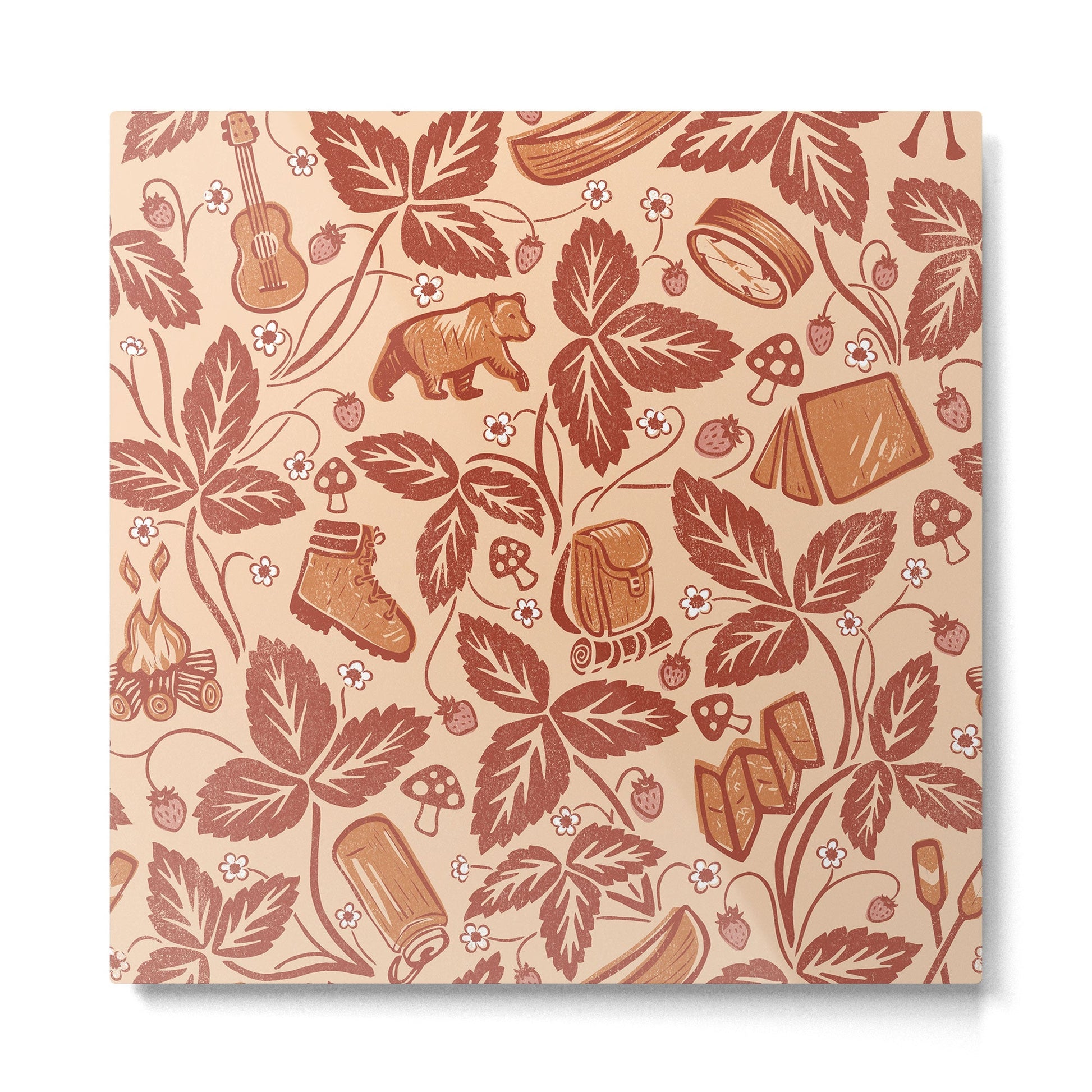 Summer Camping - Copper Peach Metal Print | TeksDecor