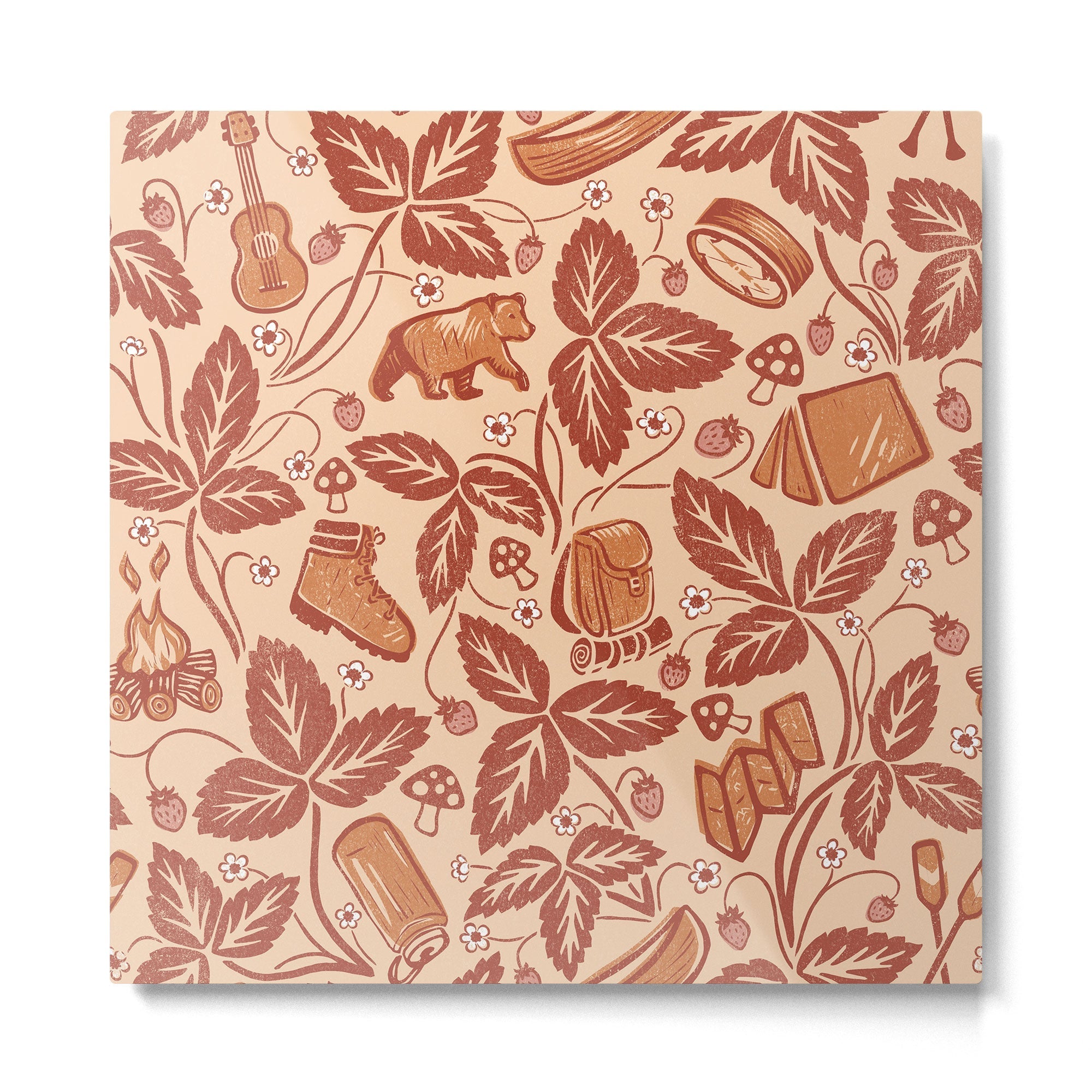 Summer Camping - Copper Peach Metal Print | TeksDecor