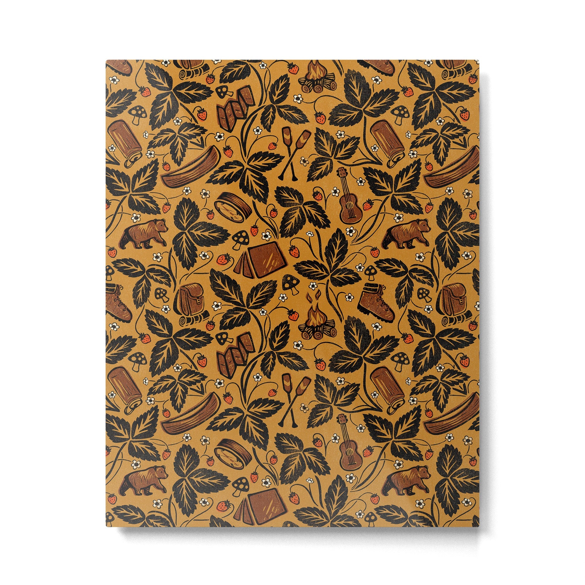 Summer Camping - Golden Metal Print | TeksDecor